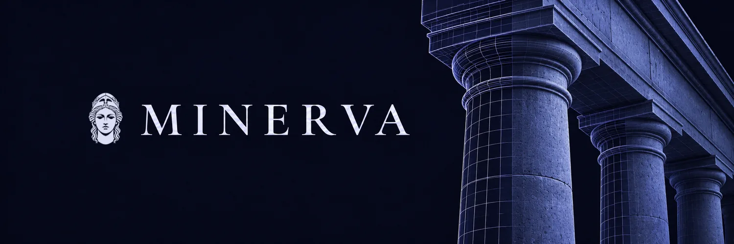 Minerva, between columns