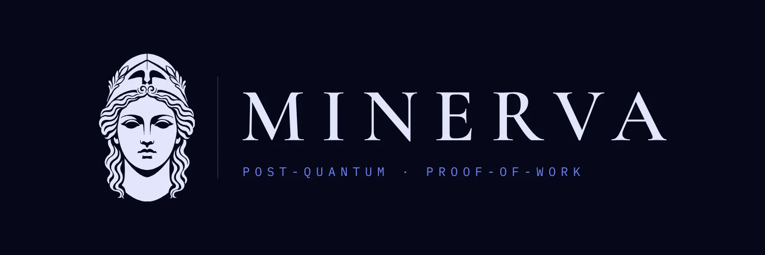 Minerva wordmark with the emblem